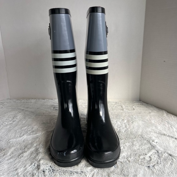 Tommy Hilfiger Black Rubber Rain Boots Women size 6M - Picture 7 of 16